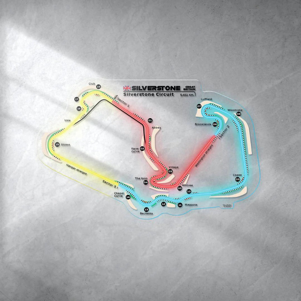 Silverstone Circuit Neon Race Track