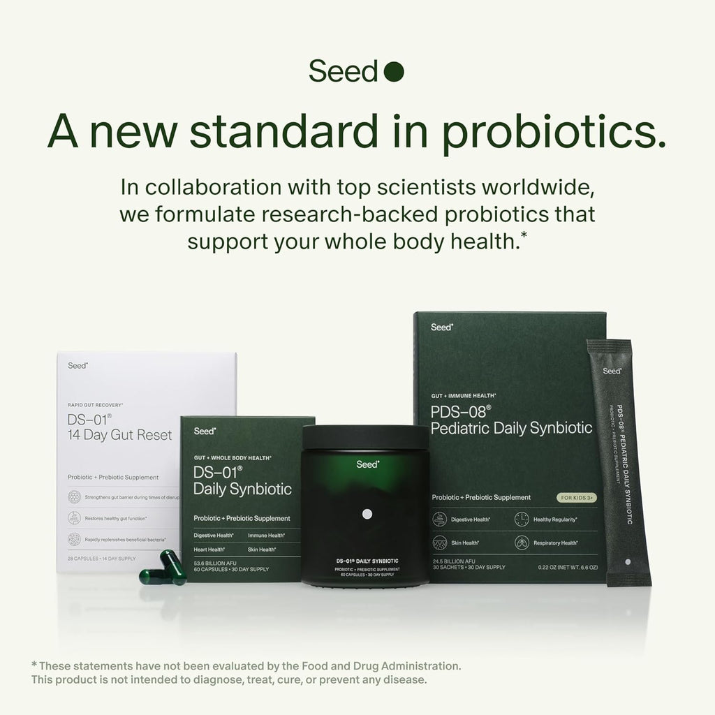 Seed DS-01 Daily Synbiotic – Probiotic + Prebiotic Supplement