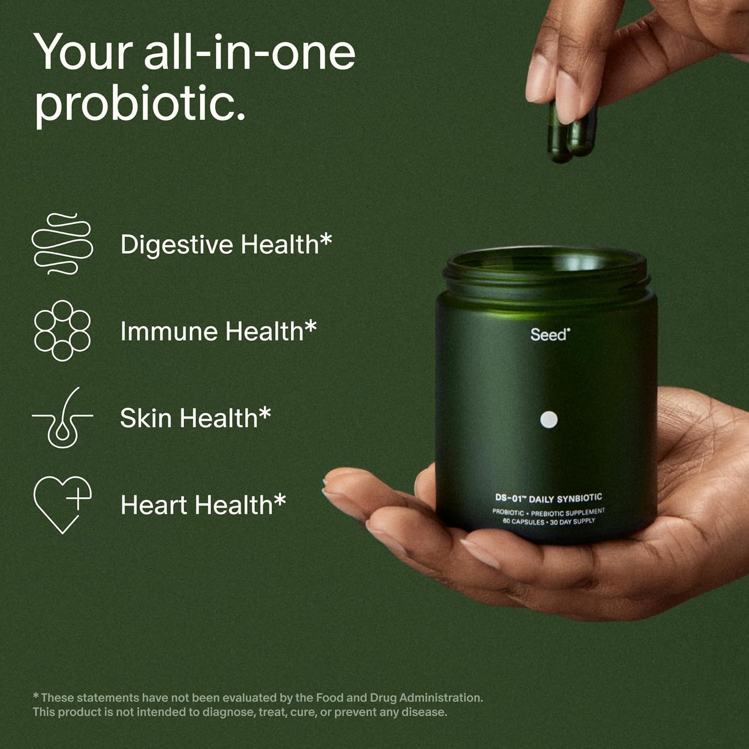 Seed DS-01 Daily Synbiotic – Probiotic + Prebiotic Supplement