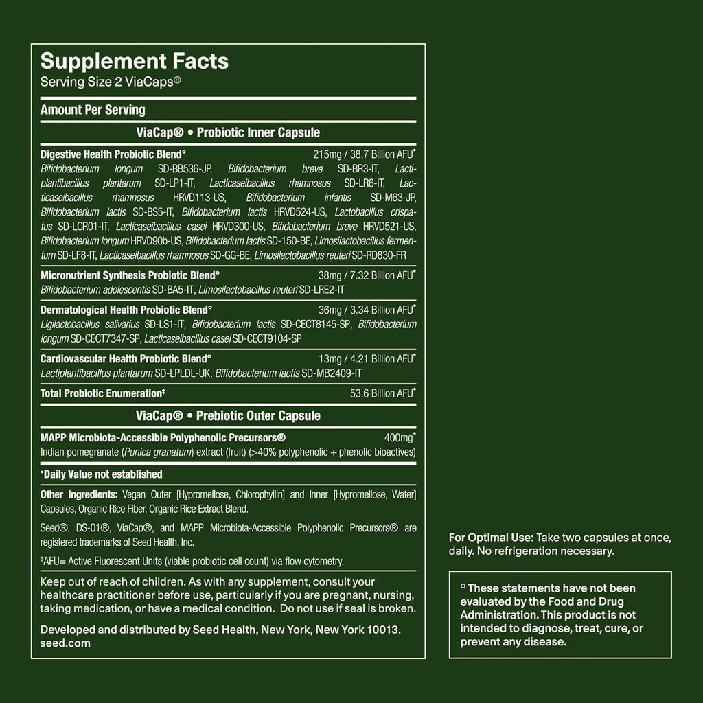 Seed DS-01 Daily Synbiotic – Probiotic + Prebiotic Supplement