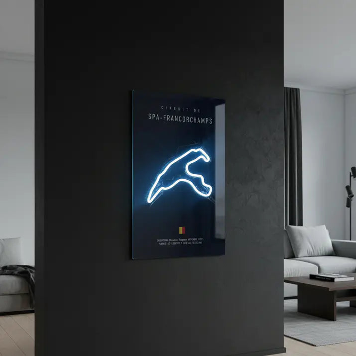 Hand-crafted LED Racetrack Wall Art