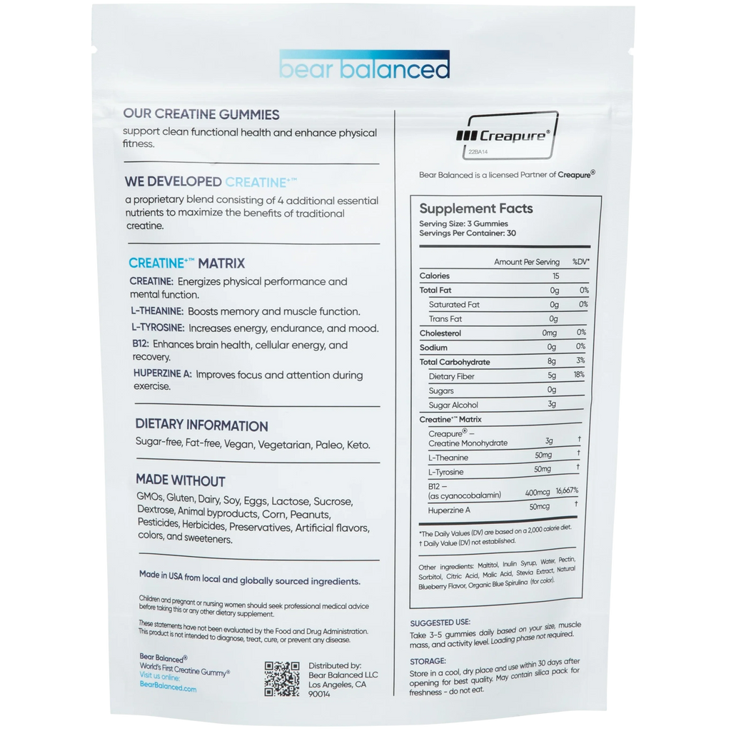Bear Balanced Creatine Gummies-N101 Nutrition